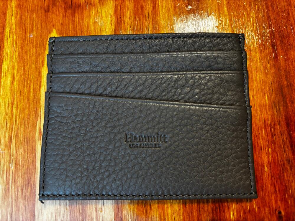 Hammitt Los Angeles Metro Credit Card Holder Pebbled Brown Leather